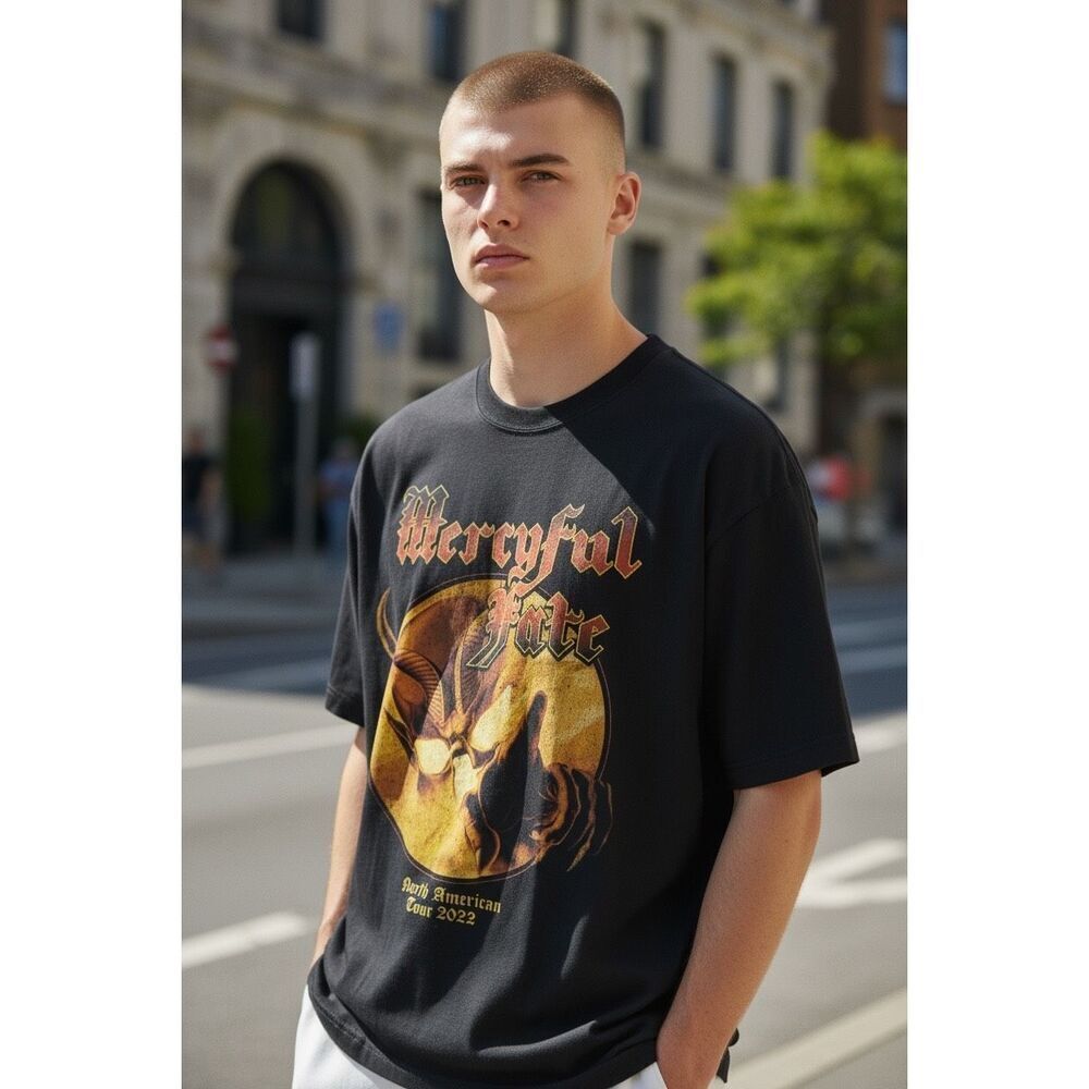 Merciful Fate Men's Black Short Sleeve Round Neck Graphic Tour 2022 Tee Medium